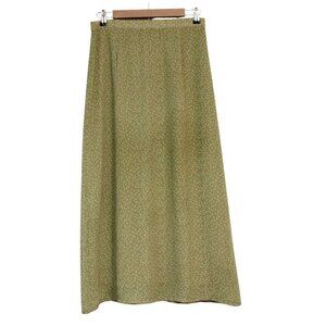 Vintage Y2K 90s Maxi Skirt Size 8 Green Polka Dot Festival Boho Casual Dainty